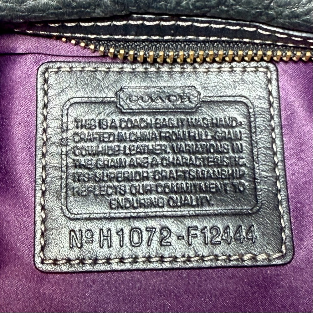 Coach Hamilton Large Black Leather Satchel Bag F12444 - Picture 2 of 11